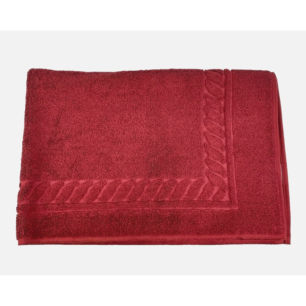 NWT Wamsutta Elite Large Combed Cotton Bath Tub Mat Brick Red 26 x 38 Reversible